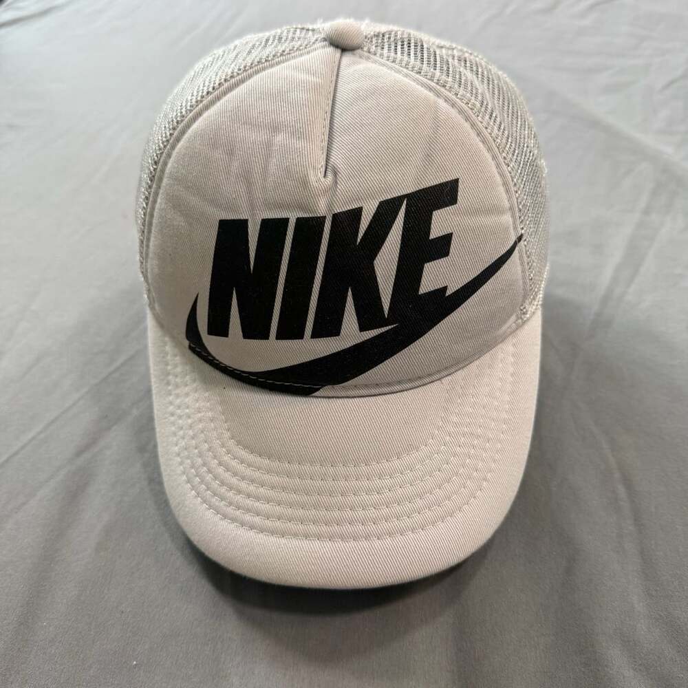 Nike Futura Rise Trucker Hat Gray Black Logo Mesh Snapback Youth Child